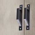 Miniatyrbillede 3 af 4: (Sort) 2 stk. Køkken Glas og Plast Monteret Aluminium Legering Dør