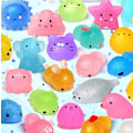 Miniatyrbilde 1 av 5: 20 stk påskekurvfyll med squishy leker (tilfeldig stil), forhåndsfylte påskeegg med glitter mini myke dyr, squishy stressavlastningsleker for påskekurv