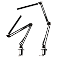Miniatyrbillede 5 af 5: LED-skrivebordslampe, svingarmlampe, med armatur, dæmpbar, 3 farvetilstande og 10 justerbar lysstyrke, øjenbeskyttende skrivebordslampe til hjemmekontoret (sort)