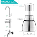 Miniatyrbillede 2 af 5: 3 Spray Modes Køkkenhane Dyse - 360 Graders Køkkenvask Sprøjtehoved (Sølv), Køkken Aerator, Vandsparende Hane Adapter, til Håndvask, FM22/M24