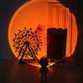 Miniatyrbillede 2 af 5: Solnedgangslampe - Solnedgangsprojektionslampe 3 farver i 1 sollampe wi