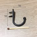 Miniatyrbilde 2 av 5: 10 stk sorte enkeltkroker Veggkroker Sort klesstativ utstyrt med