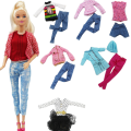 Miniatyrbillede 1 af 5: 8-delt Barbie modetøjssæt, seler, modeoverdel C