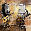 Miniatyrbild 2 av 5: USB Retro Stil Mikrofon Robotlampa Håller Gitarr Med Ljus V