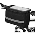 Miniatyrbillede 2 af 5: Cykelstyr taske - S - 21x13x16.5cm Sort Vandtæt Cykelkurv Taske med Touch Screen Køler Strimmel Cykel Fronttaske med Netpose