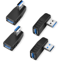 Miniatyrbillede 1 af 5: Sort 4 stk. USB 3.0 til USB 3.0 Adapter 90 graders vinklet han til hun