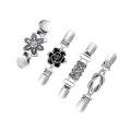 Miniatyrbild 1 av 5: Set med 4 silver sweater clips, pärlade cardigan clips, eleganta pärlor, cardigan krage clips