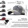 Pikkukuva 2 / 5: Cap Miesten Naisten Retro Baseball-lippis Unisex Säädettävä Metalli Solki