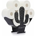 Miniatyrbillede 5 af 5: Toiletpapirholder i metal, kaktusformet papirholder til opbevaring af papir til badeværelset (sort)