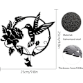 Pikkukuva 5 / 5: Metallilintu-siluetti, metalliseinäkori, metalliveistos, pyöreä W