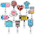 Miniatyrbild 1 av 5: Söt Sjuksköterska Badge Reel, 11 st Roliga Sjukvårds ID-kort Glitter Badge Hållare