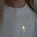 Miniatyrbillede 2 af 3: Sjovt Doodle Halskæde Tændstik Håndbevægelse Vedhæng Kvinder