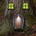 Pikkukuva 1 / 5: Miniatyyri-ikkunat ja -ovet puun koristevaloilla, lum