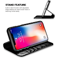 Miniatyrbillede 5 af 5: Sort Wallet Case, Premium Læder Case Folio Flip Cover med Støttefod og Trådløs Opladning