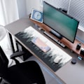 Miniatyrbillede 4 af 5: Gaming Mousepad Skovbaggrundsmønster 31,5 x 11,8 x 0,12 Tommer Mousepad Lang Udvidet Mousepad Skrivebordsmåtte Skridsikker