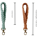 Miniatyrbillede 4 af 4: 2 stk. Boho Makrame Nøglering Armbånd Håndlavet Håndledsrem Nøglering