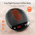 Miniatyrbillede 2 af 5: Digital Kaffevægt med Timer - Genopladelig Espresso Vægt 2kg/0.1g Høj Præcisionsvejning i g oz ml Hæld Over Kaffe