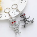 Miniatyrbillede 2 af 5: Skull Keychain Pendant Halloween Siddende WC Spøgelse Nøglering Spøgelse