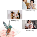 Miniatyrbillede 4 af 5: 3D Pop Up-hilsningskort med kuvert 3D kolibri mønster til