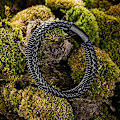 Miniatyrbillede 3 af 5: Herrearmbånd i læder, sort, til mænd, flettet gave