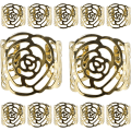 Miniatyrbillede 1 af 5: 12 stk. Servietring, Servietring Metal Openwork Servietholder Flo