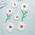 6 st Daisy Delicate Broderade Patchar, Broderi Blomster Patc