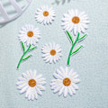Miniatyrbillede 1 af 5: 6 stk. Daisy Delicate broderede patches, broderi blomst Patc