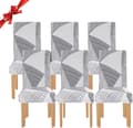 Set med 6 infällbara matstolsöverdrag (geometrisk vit, set o
