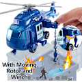 Miniatyrbillede 3 af 5: Helikopterlegetøj med lyd og lys, roterende propel og redningskurv