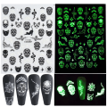 Miniatyrbilde 3 av 5: Halloween negleklistremerker 3D lysende Halloween negler selvklebende