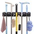 Kvastekost og moppeholder, vægmonteret opbevaringsorganisator, sort