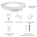 Miniatyrbillede 2 af 5: 5 m buet skinne krog 30 remskiver 30 installationskoder 15 scr