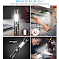 Miniatyrbillede 2 af 6: Genopladelig LED-lommelygte, 1000 lumen superlys stærk magnetisk F