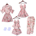 Miniatyrbillede 1 af 6: Kvinders Silke Pyjamas Sæt Pyjamas Piger Kvinders Pyjamas Satin Pyjamas