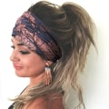 Miniatyrbilde 3 av 5: Boho Yoga Hodebånd Elastiske Brede Hodebånd Blå Hårbånd F