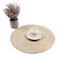 Pikkukuva 2 / 5: Pyöreät puuvillalankapunotut tabletit, 6 kpl, 38 x 38 cm (Beige), pestävät pyöreät tabletit, H