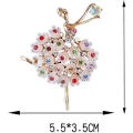 Miniatyrbilde 3 av 5: Kreativ ballettjente brosje myk legering rhinestone dans ballett