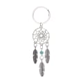 Miniatyrbilde 1 av 3: Retro Dream Catcher Nøkkelring Blader Duskkvast Anheng Nøkkelring