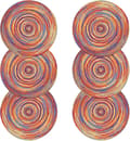 Set med 6 färgglada satängfärgade vävda bomullsplaceringsmattor 38 x 38 cm,