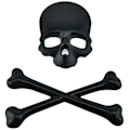 Miniatyrbillede 1 af 5: 2 stk. (sort) Cool personlighed 3D metal kranie skelet død C