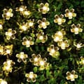 6,5 m Varmvit Vattentät LED Solcellsblomsträng Ljus, Fe