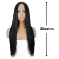 Miniatyrbilde 4 av 5: En svart lang rett medium fiber kvinne parykk hodeplagg