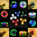 Pikkukuva 5 / 5: 2 kpl LED-valo Fidget Spinner - Kristallivihreä, Valo Fidget Sormi
