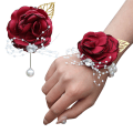 Miniatyrbilde 1 av 4: Brud Corsage kunstig bryllup blomst blonder blader dekorasjon
