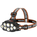 Miniatyrbilde 1 av 5: LED-hodelykt, superlys 8 LED-hodelykt USB-oppladbar