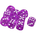 Pikkukuva 4 / 5: 10 16mm D6 Polyhedral Acrylic Dice (Purple) for DND Dice RPG MTG