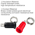 Miniatyrbillede 3 af 5: 10 stk. Hun-Bananstikkontakt - 4mm Hun-Bananstikkontakt Bindingspost Adapter Panel/Chassis Loddetype