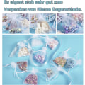 Miniatyrbilde 5 av 5: Hvit - Pakke med 100 hvite organzaposer, 7 x 9 cm, organza gavepose
