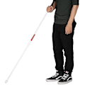 Miniatyrbillede 4 af 5: Hvid stok, blindestok, 127 cm 4-delt foldbar aluminiumlegering A