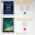 Miniatyrbillede 2 af 4: Sort, Etui til iPad Pro 12,9 tommer 2022/2021/2020/2018 (6./5./4./3. generation) - [Blyant opbevaring] 360° roterende cover Auto Sleep/Wake etui drejelig pung